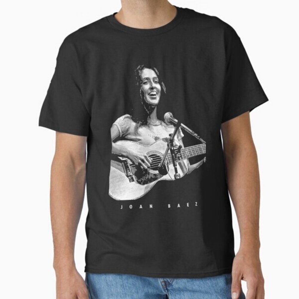 Joan Baez Portrait T-Shirt Black